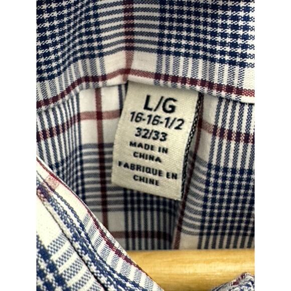 Lucky Brand Blue Plaid Slim Fit Long Sleeve Button Down Shirt Large 16 32/33 - Picture 6 of 7